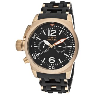 Invicta Men's 'Sea Spider' Black Rubber 18k Rose Goldplated Watch