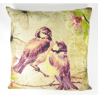 Printed Love Birds on a Branch Cushion Cover