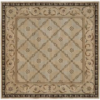 Hand-tufted Versailles Palace Beige/ Blue Wool Rug (8' x 8')