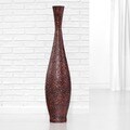 PoliVaz Embossed Bronze Large Trumpet Floor Vase (Indonesia)