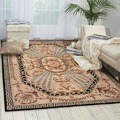 Hand-knotted Versailles Palace Beige/ Green Wool Rug (9'6 x 13'6)