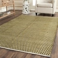 Hand-loomed Moroccan Olive Cotton Rug (4'x 6')