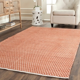 Hand-loomed Moroccan Orange Cotton Rug (4'x 6')