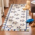 Handmade Children's Stars Ivory New Zealand Wool Rug (2'3 x 8')