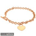 Beverly Hills Charm 14k Rose Gold Heart Charm 7.5-inch Bracelet