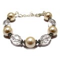 Silverplated Off White Glass Pearl Wedding Jewelry Set