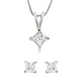 14k White Gold 1/2 or 1ct TDW Diamond Jewelry Set (G-H, I1-I2)