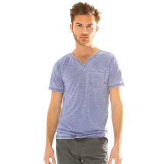 191 Unlimited Men's Slim Fit Burnout Moroccan Neck Tee