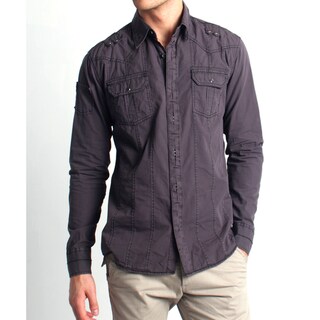 191 Unlimited Men's Slim Fit Stud Embellished Shirt