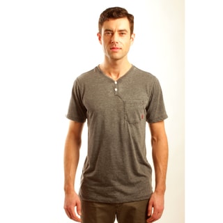 191 Unlimited Men's Slim Fit Burnout Henley Tee
