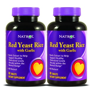 Natrol Red Yeast Rice with Garlic (120 Tablets) (Pack of 2)-Image