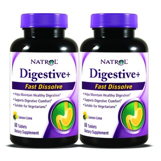 Natrol Digestive+ Fast Dissolve Tablets (60 Count) (Pack of 2)-Image