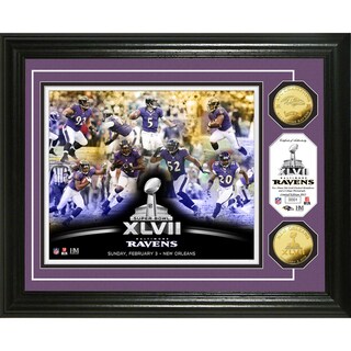 AFC Champs Super Bowl XLVII 24KT Gold Coin Team Force Photo Mint