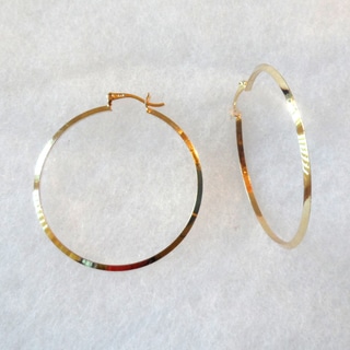 Ann Marie Lindsay Triple Layer Gold Extra-Large Hoop Earrings