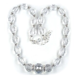 Silverplated Clear Crystal Lucite Wedding Jewelry Set