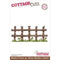 CottageCutz Die 4"X6"-Rustic Fence With Grass Border