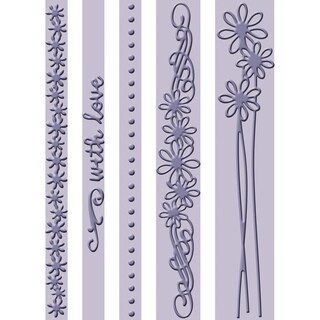 Cuttlebug Embossing Folder Border Set 5.75" 5/Pkg-With Love