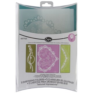 Sizzix Textured Impressions Embossing Folders 3/Pkg-Scallop Heart Doily