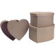 Paper Mache Heart Box Set of 3-9-3/4", 8-3/4", 8"