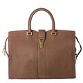 Yves Saint Laurent 'Cabas Y' Large Taupe Leather Tote Bag
