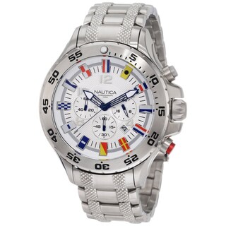 Nautica Men's 'NST Chrono Flag' Stainless Steel Chrono Watch