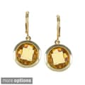Carolee Round Bezel Cubic Zirconia Drop Earrings 