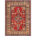 Afghan Hand-knotted Kazak Red/ Beige Wool Rug (3'8 x 5')