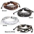 Leather Triple-strand Braided Center Bracelet