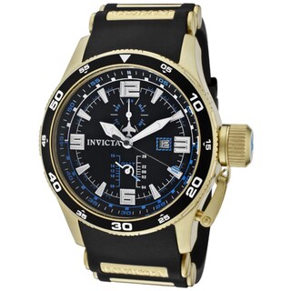 Invicta Men's 'Aviator' Black Polyurethane Watch