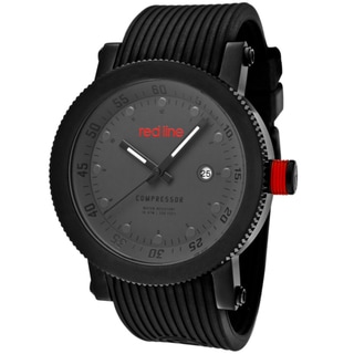 Red Line Men's 'Compressor' Black Silicone Watch