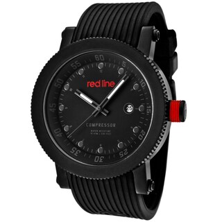 Red Line Men's 'Compressor' Black Silicone Watch