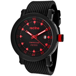 Red Line Men's 'Compressor' Black Silicone Watch
