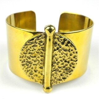 Recycled Bomb Casing Embossed Medallion Cuff (Cambodia)