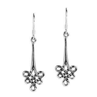 Sterling Silver Loop Celtic Knot Dangle Earrings (Thailand)