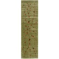 Chambord Cherry Blossom Green Runner Rug (2' x 5'9)