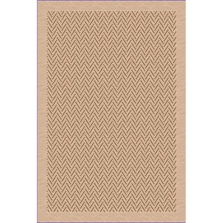Woven Herringbone Beige/ Light Brown Indoor/ Outdoor Patio Rug (7'9 x 11')