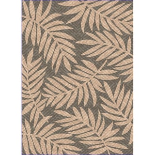 Woven Indoor/ Outdoor Captiva Grey/ Beige Patio Rug (7'9 x 11')
