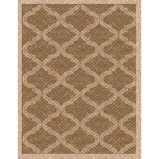 Woven Indoor/ Outdoor Bombay Lt Brown/ Beige Patio Rug (7'9 x 11')