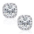 14k Gold Moissanite and 1/4ct TDW Diamond Stud Earrings (G-H, I1-I2)
