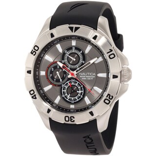 Nautica Men's NST-06 N14609G Black Resin Quartz Black Dial Watch