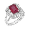 14k Gold Ruby and 3/8ct TDW Diamond Engagement-style Ring (G, SI1)