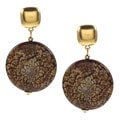 Kenneth Jay Lane Goldtone Brown Agate Earrings
