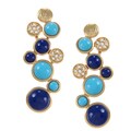 Kenneth Jay Lane Goldtone Crystal/ Lapis Drop Earrings