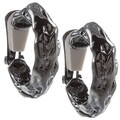 Kenneth Jay Lane Gunmetal Sculpted Hoop Earrings