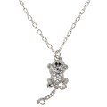 Kenneth Jay Lane Silvertone Monkey Pendant Necklace
