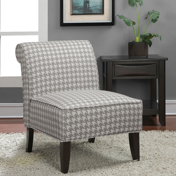 'Sadie' Grey Houndstooth Slipper Chair