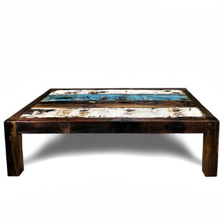 Ecologica Light Blue and White Coffee Hardwood Table