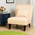 Anna French Yellow Chevron Fabric Accent Chair