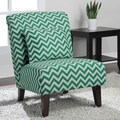Anna Emerald Chevron Fabric Accent Chair