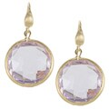 Rivka Friedman 18k Gold Overlay Round Faceted Pink Topaz Earrings